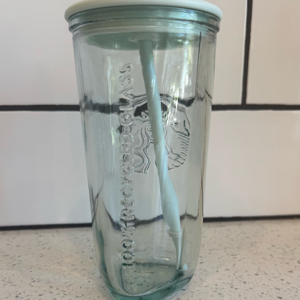 Starbucks Recycled Glass Triangle Cold Cup 16 oz Tumbler EUC - Picture 3 of 5
